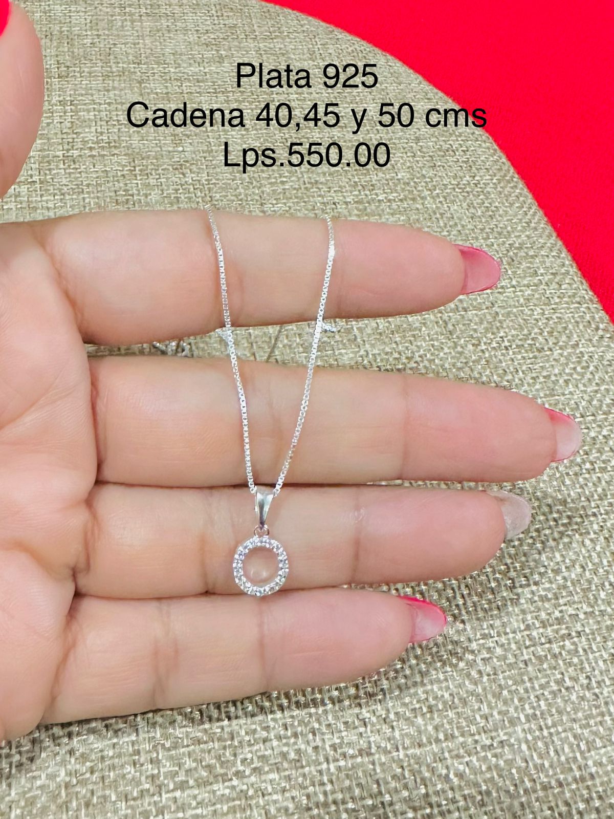 Cadena de letra Plata 925