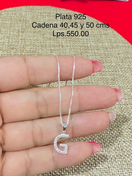 Cadena de letra Plata 925