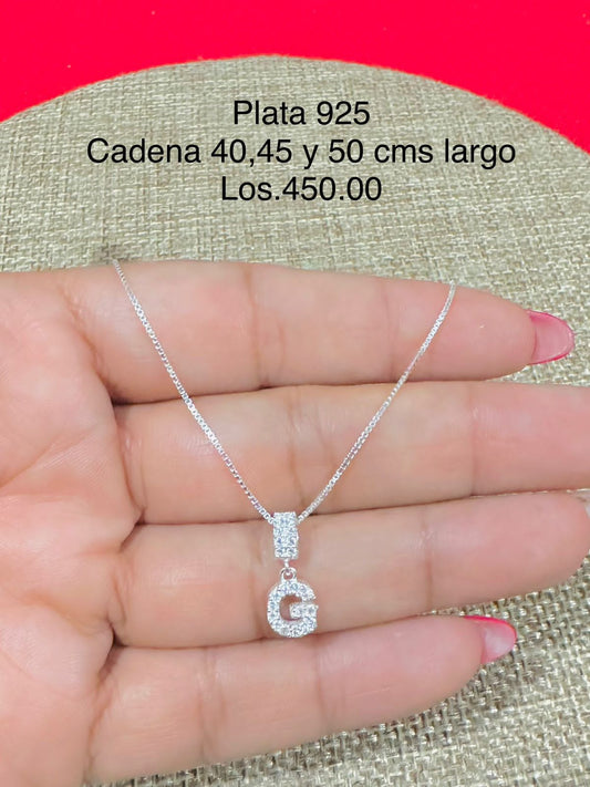 Cadena de letra Plata 925