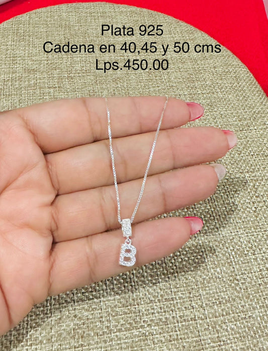 Cadena de letra Plata 925