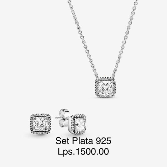 Set cadena y aritos Plata 925